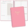 Agenda hebdomadaire non daté - Format A5 - Planning hebdomadaire avec liste de tâches - Large zone de notes - 52 feuilles en fra