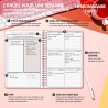 Agenda hebdomadaire non daté - Format A5 - Planning hebdomadaire avec liste de tâches - Large zone de notes - 52 feuilles en fra