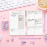 Agenda hebdomadaire non daté - Format A5 - Planning hebdomadaire avec liste de tâches - Large zone de notes - 52 feuilles en fra