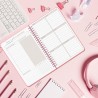 Agenda hebdomadaire non daté - Format A5 - Planning hebdomadaire avec liste de tâches - Large zone de notes - 52 feuilles en fra