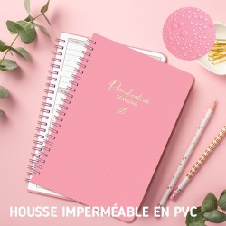 Agenda hebdomadaire non daté - Format A5 - Planning hebdomadaire avec liste de tâches - Large zone de notes - 52 feuilles en fra