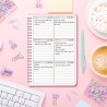 Agenda hebdomadaire non daté - Format A5 - Planning hebdomadaire avec liste de tâches - Large zone de notes - 52 feuilles en fra