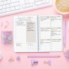 Agenda hebdomadaire non daté - Format A5 - Planning hebdomadaire avec liste de tâches - Large zone de notes - 52 feuilles en fra