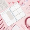 Agenda hebdomadaire non daté - Format A5 - Planning hebdomadaire avec liste de tâches - Large zone de notes - 52 feuilles en fra
