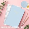 Agenda hebdomadaire non daté - Format A5 - Planning hebdomadaire avec liste de tâches - Large zone de notes - 52 feuilles en fra