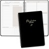 Agenda hebdomadaire non daté - Format A5 - Planning hebdomadaire avec liste de tâches - Large zone de notes - 52 feuilles en fra