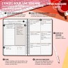 Agenda hebdomadaire non daté - Format A5 - Planning hebdomadaire avec liste de tâches - Large zone de notes - 52 feuilles en fra