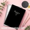 Agenda hebdomadaire non daté - Format A5 - Planning hebdomadaire avec liste de tâches - Large zone de notes - 52 feuilles en fra