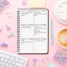 Agenda hebdomadaire non daté - Format A5 - Planning hebdomadaire avec liste de tâches - Large zone de notes - 52 feuilles en fra