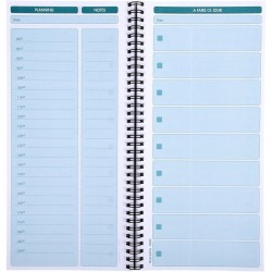 Exacompta - Réf. 5380E - 1 carnet spiralé "A faire ce jour" - avec liste des tâches en page droite et planning horaire en page d