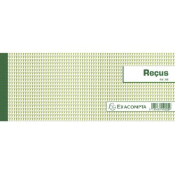 Exacompta - Réf. 25E - 1 Carnet à souche REÇUS - 50 feuillets papier chèque amagnétique 95g/m2 Clairefontaine - Chaque feuillet 
