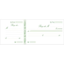Exacompta - Réf. 25E - 1 Carnet à souche REÇUS - 50 feuillets papier chèque amagnétique 95g/m2 Clairefontaine - Chaque feuillet 