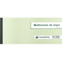 Exacompta - Réf. 42E - Paquet de 10 carnets à souche QUITTANCES DE LOYER - 50 feuillets papier chèque amagnétique 95g/m2 Clairef