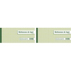 Exacompta - Réf. 42E - 1 Carnet à souche QUITTANCES DE LOYER - 50 feuillets papier chèque amagnétique 95g/m2 Clairefontaine - Ch