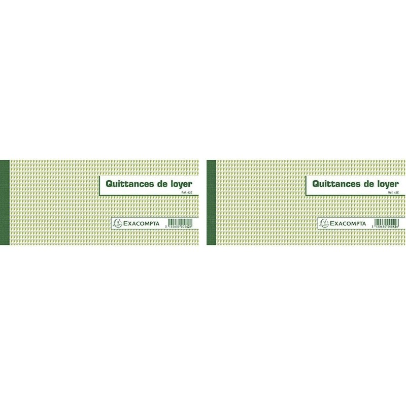 Exacompta - Réf. 42E - 1 Carnet à souche QUITTANCES DE LOYER - 50 feuillets papier chèque amagnétique 95g/m2 Clairefontaine - Ch