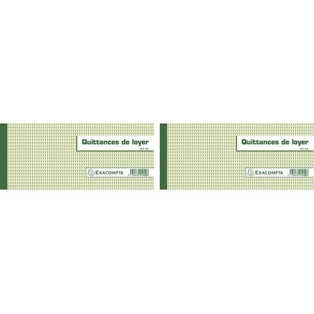 Exacompta - Réf. 42E - 1 Carnet à souche QUITTANCES DE LOYER - 50 feuillets papier chèque amagnétique 95g/m2 Clairefontaine - Ch