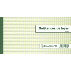 Exacompta - Réf. 40E - 1 "Carnet à souche QUITTANCES DE LOYER - 50 feuillets papier chèque amagnétique 95g/m2 Clairefontaine - C