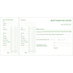 Exacompta - Réf. 40E - 1 "Carnet à souche QUITTANCES DE LOYER - 50 feuillets papier chèque amagnétique 95g/m2 Clairefontaine - C