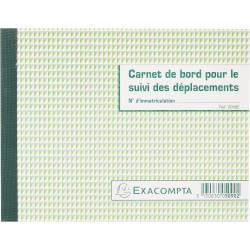 Exacompta - Réf. 5090E - 1 carnet de bord pour le suivi des déplacements - 64 pages - permet de consigner l'identité du conducte