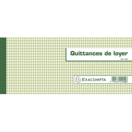 EXACOMPTA carnet de 50 feuilles de Quittance de loyer 101x165mm