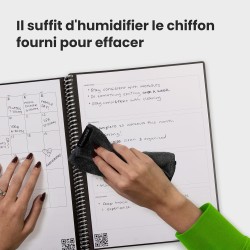 Rocketbook Fusion Agenda Non Daté Réutilisable, Taille Executive 15 cm x 22,4 cm, Bleu Clair - Objectifs, Calendrier Mensuel et 