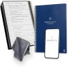 Rocketbook Fusion Agenda Non Daté Réutilisable, Taille Executive 15 cm x 22,4 cm, Bleu Marine - Objectifs, Calendrier Mensuel et