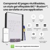 Rocketbook Fusion Agenda Non Daté Réutilisable, Taille Executive 15 cm x 22,4 cm, Noir - Objectifs, Calendrier Mensuel et Hebdom