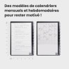 Rocketbook Fusion Agenda Non Daté Réutilisable, Taille Executive 15 cm x 22,4 cm, Noir - Objectifs, Calendrier Mensuel et Hebdom
