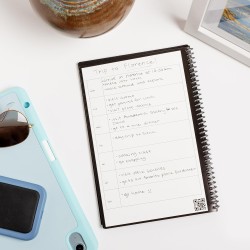 Rocketbook Fusion Agenda Non Daté Réutilisable, Taille Letter 21 cm x 29,7 cm, Noir - Objectifs, Calendrier Mensuel et Hebdomada