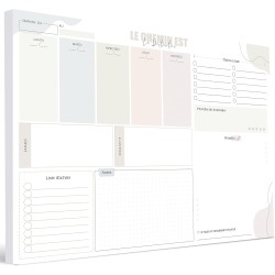 Bloc Planificateur A3 Non Daté, 50 Pages Planning Hebdomadaire avec To-Do List