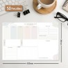 Bloc Planificateur A3 Non Daté, 50 Pages Planning Hebdomadaire avec To-Do List
