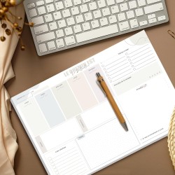 Bloc Planificateur A3 Non Daté, 50 Pages Planning Hebdomadaire avec To-Do List