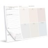 Bloc planificateur hebdomadaire A4 sans date fixe (50 pages), calendrier avec aperçu hebdomadaire et suivi des habitudes pour le