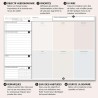 Bloc planificateur hebdomadaire A4 sans date fixe (50 pages), calendrier avec aperçu hebdomadaire et suivi des habitudes pour le