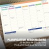 Lot de 50 feuilles de planificateur hebdomadaire A4 29,7 x 21 cm - Sous-main de bureau - Liste des tâches - Suivi des habitudes 