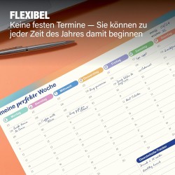 Lot de 50 feuilles de planificateur hebdomadaire A4 29,7 x 21 cm - Sous-main de bureau - Liste des tâches - Suivi des habitudes 