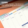 Lot de 50 feuilles de planificateur hebdomadaire A4 29,7 x 21 cm - Sous-main de bureau - Liste des tâches - Suivi des habitudes 
