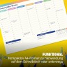 Lot de 50 feuilles de planificateur hebdomadaire A4 29,7 x 21 cm - Sous-main de bureau - Liste des tâches - Suivi des habitudes 
