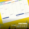 Lot de 50 feuilles de planificateur hebdomadaire A4 29,7 x 21 cm - Sous-main de bureau - Liste des tâches - Suivi des habitudes 