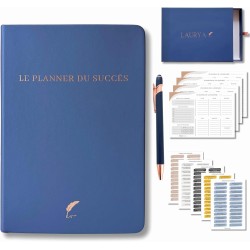 Planner Français de productivité, Semainier, Planning annuel mensuel journalier,agenda non daté, coffret cadeau stickers affirma
