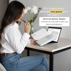 Planner Français de productivité, Semainier, Planning annuel mensuel journalier,agenda non daté, coffret cadeau stickers affirma