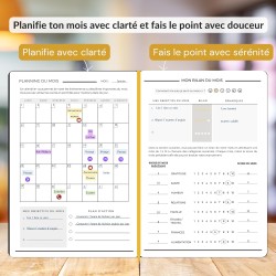 Planner Français de productivité, Semainier, Planning annuel mensuel journalier,agenda non daté, coffret cadeau stickers affirma