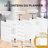 Planner Français de productivité, Semainier, Planning annuel mensuel journalier,agenda non daté, coffret cadeau stickers affirma