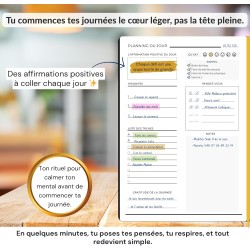 Planner Français de productivité, Semainier, Planning annuel mensuel journalier,agenda non daté, coffret cadeau stickers affirma