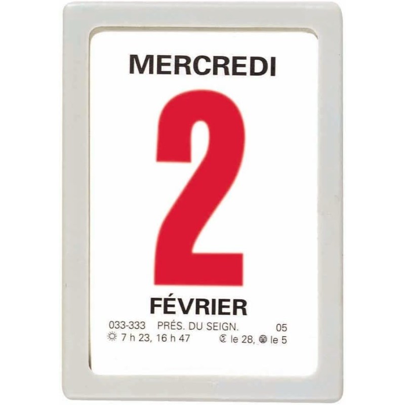 OBERTHUR - 1 Mini-Bloc Calendrier à Effeuiller Ephémérides - Janvier 2026 à Décembre 2026 - Dimension 4.7 x 6.3 cm