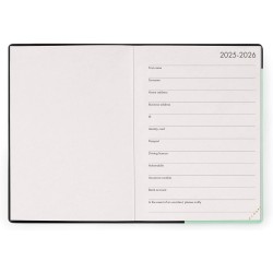 LEGAMI - Agenda hebdomadaire petit 2026, Pastel Mint, 12 mois petit, fermeture avec élastique, journal de janvier 2026 à décembr