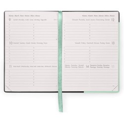 LEGAMI - Agenda hebdomadaire petit 2026, Pastel Mint, 12 mois petit, fermeture avec élastique, journal de janvier 2026 à décembr