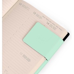 LEGAMI - Agenda hebdomadaire petit 2026, Pastel Mint, 12 mois petit, fermeture avec élastique, journal de janvier 2026 à décembr