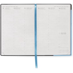 LEGAMI - Agenda hebdomadaire moyen 2026, rétro bleu, 12 mois moyen, fermeture avec élastique, journal de janvier 2026 à décembre