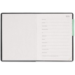 LEGAMI - Agenda hebdomadaire Mini 2026, Pastel Mint, 12 mois Mini, carnet d'adresses inclus, fermeture avec élastique, journal d